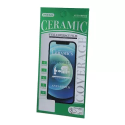   Samsung Galaxy S24 Plus előlapi üvegfólia, fekete keret, 9H, 0.33mm, SM-S926, 9D Ceramic Glass