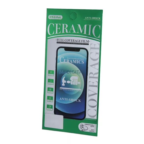 Samsung Galaxy S24 Plus előlapi üvegfólia, fekete keret, 9H, 0.33mm, SM-S926, 9D Ceramic Glass