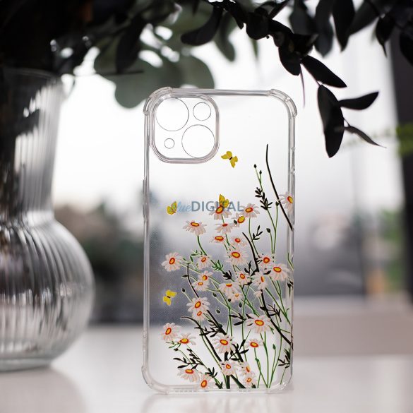 iPhone 11 hátlap tok, TPU tok, átlátszó, virág mintás, Ultra Trendy Meadow 1