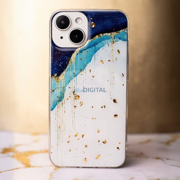 Samsung Galaxy A15 4G/5G hátlap tok, TPU tok, SM-A155, SM-A156, Gold Glam Iceberg