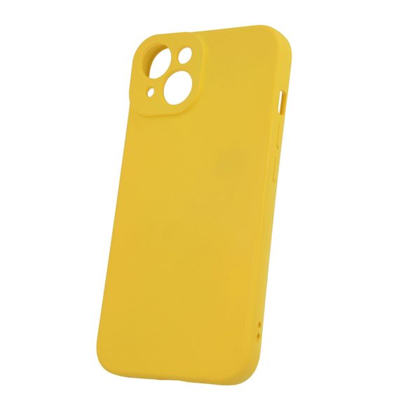 iPhone 11 (6,1") szilikon tok, hátlap tok, velúr belső, sárga, matt, Silicone Case