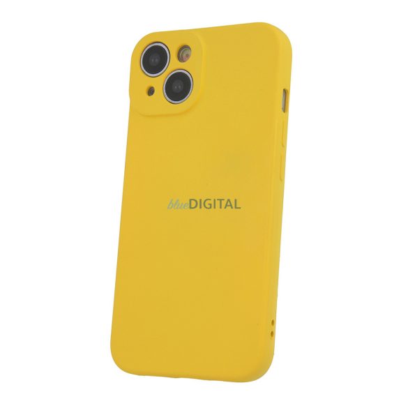 Samsung Galaxy A05s szilikon tok, hátlap tok, velúr belső, sárga, matt, SM-A057, Silicone Case