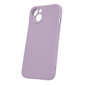 iPhone 15 Pro (6.1") hátlap tok, szilikon, tok, velúr belső, lila, matt, Silicone Case