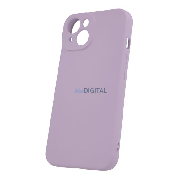 Samsung Galaxy A25 hátlap tok, szilikon, tok, velúr belső, lila, matt, SM-A256, Silicone Case