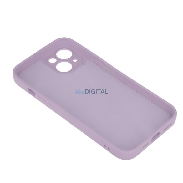 Samsung Galaxy A52 4G/5G hátlap tok, szilikon, tok, velúr belső, lila, matt, SM-A525, SM-A526, Silicone Case