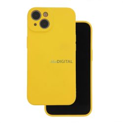   Samsung Galaxy A54 szilikon tok, hátlap tok, velúr belső, sárga, matt, SM-A546, Silicone Case