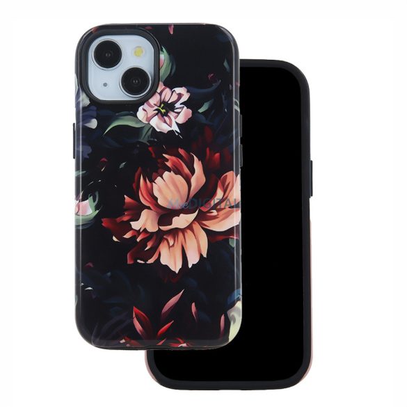 iPhone 13 Pro (6,1") hátlap tok, kemény tok, TPU / PC tok, virág mintás, Decor Peony