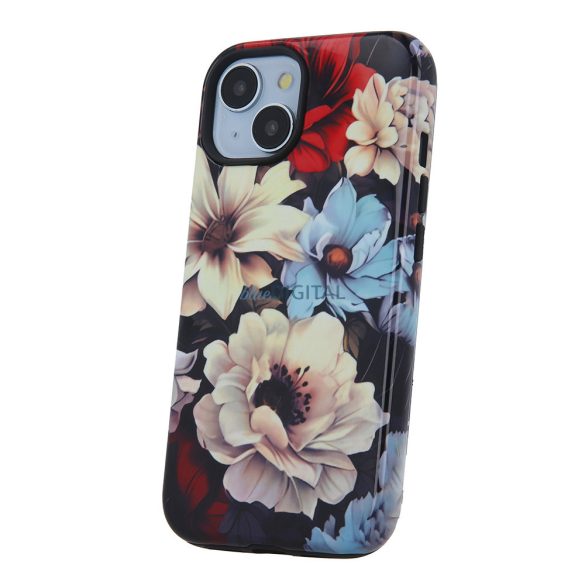 iPhone 15 (6,1") hátlap tok, kemény tok, TPU / PC tok, virág mintás, Decor Garden