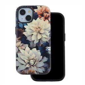 iPhone 15 (6,1") hátlap tok, kemény tok, TPU / PC tok, virág mintás, Decor Spring