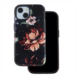   iPhone 15 Pro (6,1") hátlap tok, kemény tok, TPU / PC tok, virág mintás, Decor Peony