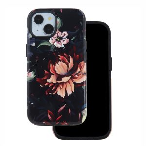 iPhone 15 Pro (6,1") hátlap tok, kemény tok, TPU / PC tok, virág mintás, Decor Peony