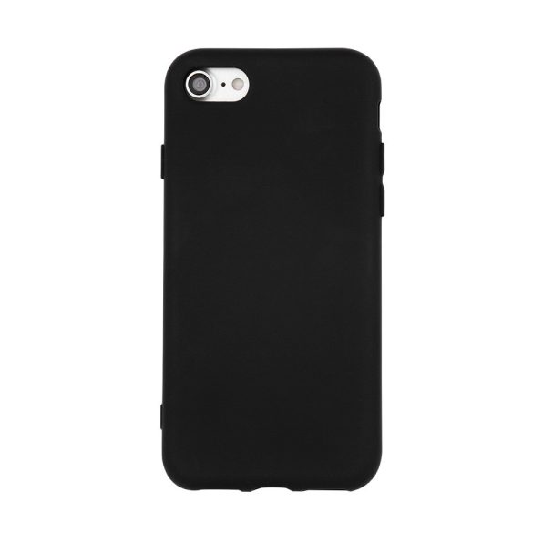 iPhone 16 Pro (6.3") hátlap tok, szilikon, tok, velúr belső, fekete, matt, Silicone Case