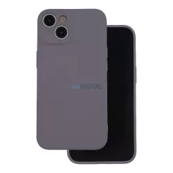   iPhone 15 Pro (6.1") szilikon tok, hátlap tok, velúr belső, szürke, matt, Silicone Case