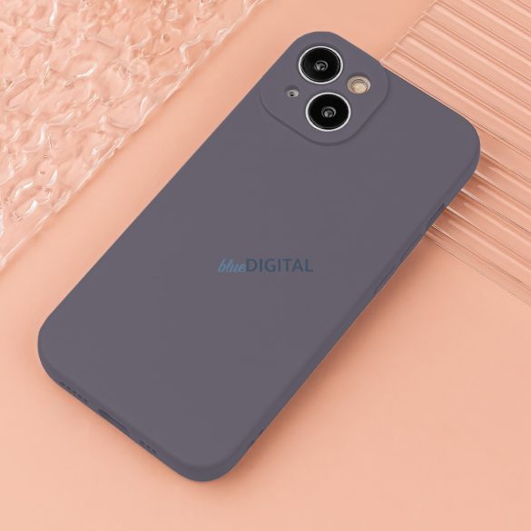 Samsung Galaxy A15 4G/5G szilikon tok, hátlap tok, velúr belső, szürke, matt, SM-A155, SM-A156, Silicone Case