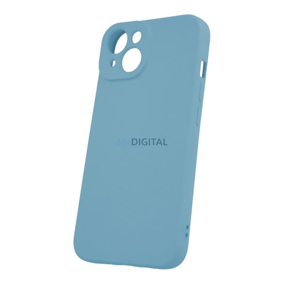 Samsung Galaxy A35 szilikon tok, hátlap tok, velúr belső, világoskék, matt, SM-A356, Silicone Case