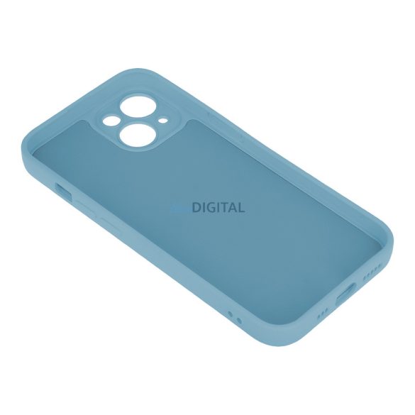 Samsung Galaxy A35 szilikon tok, hátlap tok, velúr belső, világoskék, matt, SM-A356, Silicone Case