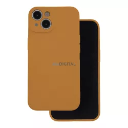   iPhone 15 Pro (6.1") szilikon tok, hátlap tok, velúr belső, barna, matt, Silicone Case