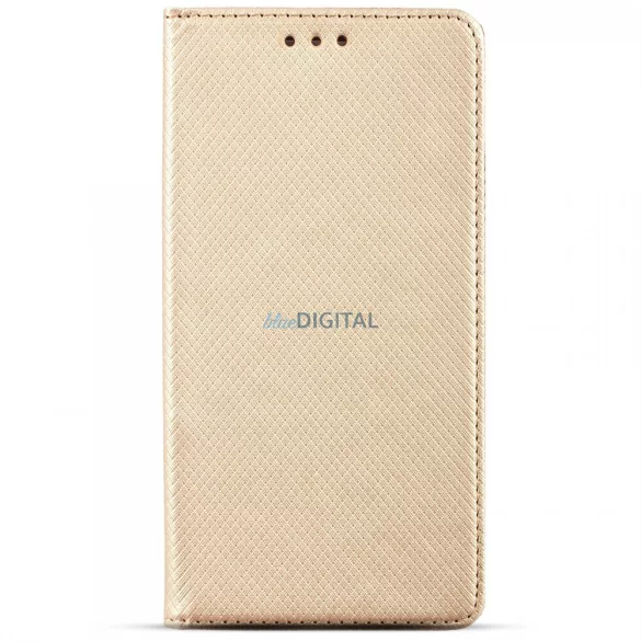 Samsung Galaxy A07 telefon tok, könyvtok, oldalra nyíló tok, mágnesesen záródó, SM-A075, arany, Smart Magnet