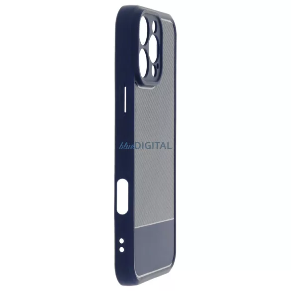 Samsung Galaxy A36 hátlap tok, TPU tok, kamera védelemmel, kék, SM-A366, Simple carbon