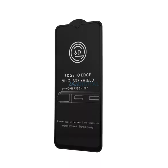 Xiaomi Redmi 15 4G előlapi üvegfólia, fekete, hajlított, 0.4mm, 9H, full glue, 6D 