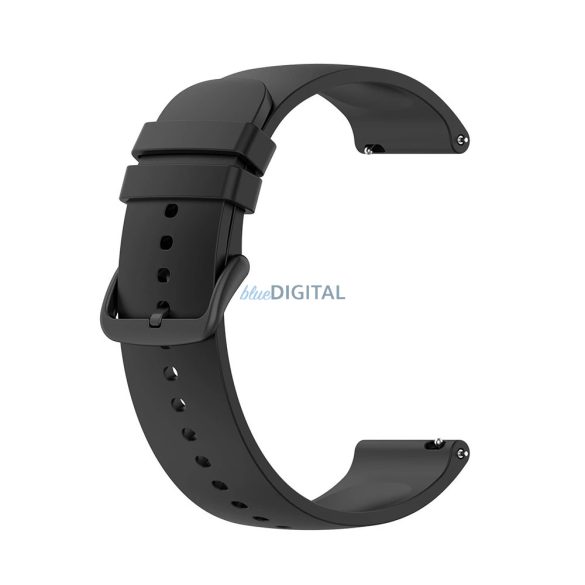 Samsung Galaxy Watch 4/5/Active 2 / Huawei Watch GT 3 / GT 3 Pro okosóra szíj, szilikon, fekete, Techsuit