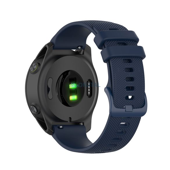 Samsung Galaxy Watch 4/5/Active 2 / Huawei Watch GT 3 / GT 3 Pro okosóra szíj, szilikon, sötétkék, Techsuit