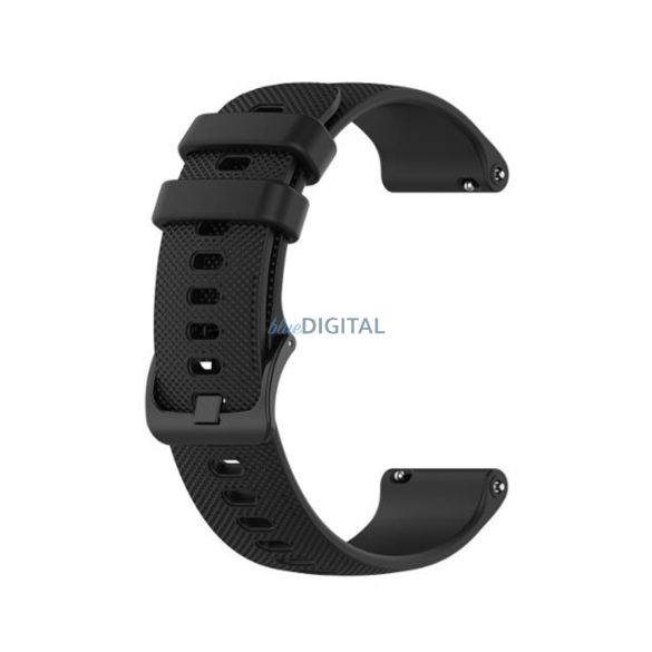 Samsung Galaxy Watch (46mm) / Watch 3 / Gear S3 / Huawei Watch GT / GT 2 / GT 3 (46mm) okosóra szíj, szilikon, fekete, Techsuit