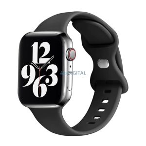 Apple Watch 6 / 7 / 8 / 9 / SE / SE 2 okosóra szíj, szilikon, fekete, 38/40/41mm, Techsuit