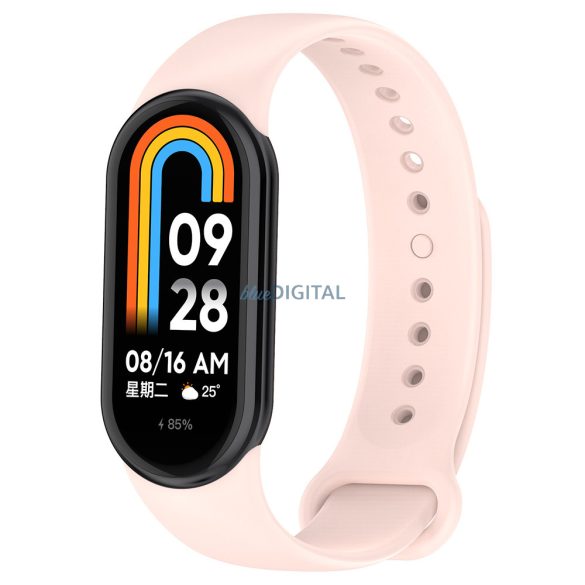 Xiaomi Mi Band 8 okosóra szíj, szilikon, rózsaszín, Techsuit