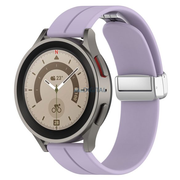 Samsung Galaxy Watch 4/5/Active 2 / Huawei Watch GT 3 / GT 3 Pro okosóra szíj, szilikon, lila, Techsuit