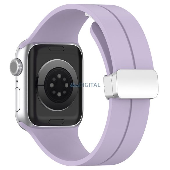 Apple Watch 6 / 7 / 8 / 9 / SE / SE 2 okosóra szíj, szilikon, lila, 38/40/41mm, Techsuit
