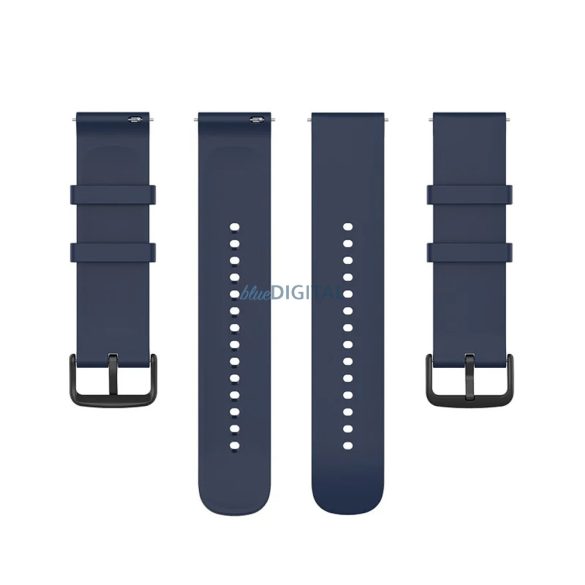 Huawei Watch GT 2 / GT 2 Pro / GT 3 Pro / Xiaomi Watch S1 okosóra szíj, szilikon, sötétkék, Techsuit
