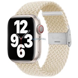 Apple Watch 6 / 7 / 8 / 9 / SE / SE 2 / Ultra / Ultra 2  okosóra szíj, szövet, bézs (Star Light), 42/44/45/49mm, Techsuit