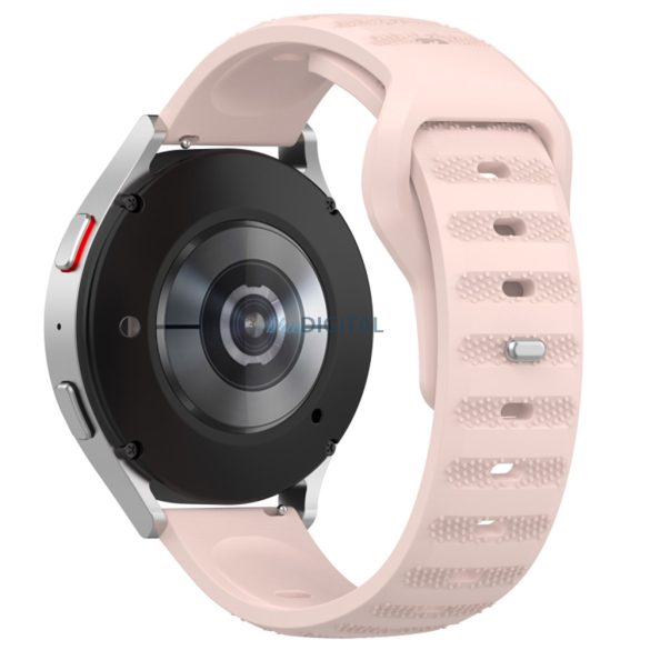 Samsung Galaxy Watch 4/5/Active 2 / Huawei Watch GT 3 / GT 3 Pro okosóra szíj, szilikon, rózsaszín, Techsuit