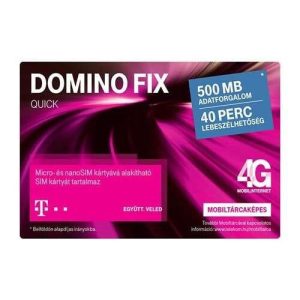 Domino/Telekom sim kártya 40perc 500MB