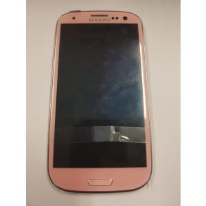 Samsung Galaxy S3 LCD + érintőpanel kerettel, gyári, rózsaszín, SM-I9300