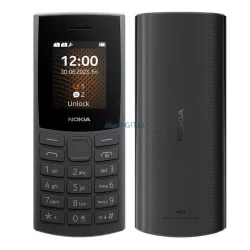   Nokia 105 4G (2024) 2nd Edition mobiltelefon, kártyafüggetlen, magyar nyelvű, dual sim, fekete, TA-1691