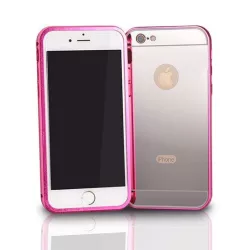   Samsung G920 Galaxy S6 pink rózsaszín alumínium bumper tükrös hátlaptok