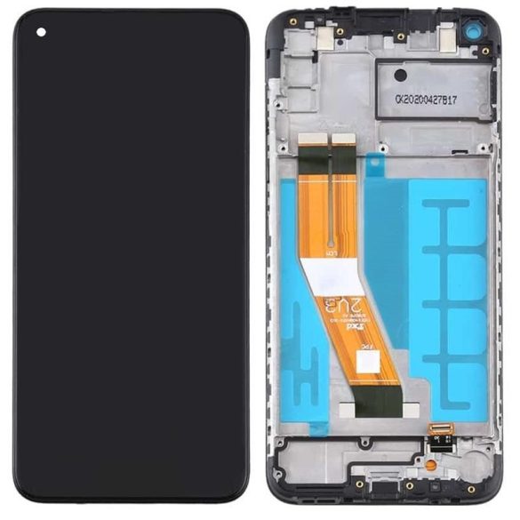 Samsung A115 Galaxy A11 fekete gyári LCD+érintőpanel kerettel
