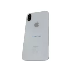   iPhone X (5.8") készülék hátlap, kamera lencsével / sim tálcával, akkufedél, ezüst, AAA+ minőségű