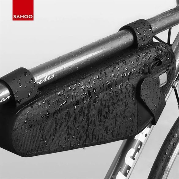Univerzális kerékpáros / biciklis tartó, táska, vázra szerelhető, 2L, fekete, vízálló, Sahoo 122033