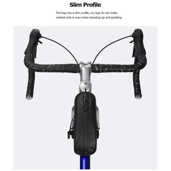 Univerzális kerékpáros / biciklis tartó, táska, vázra szerelhető, 0.3L, fekete, vízálló, Sahoo 122051