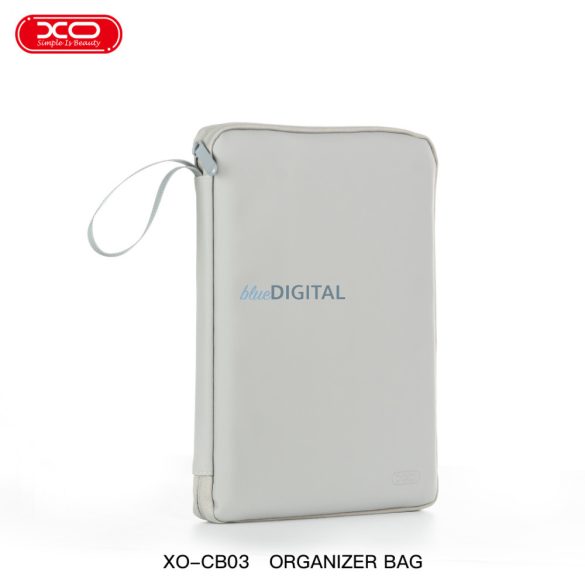 Tablet tartó táska pánttal, 10.9"-12.9", szürke, PU, XO CB03