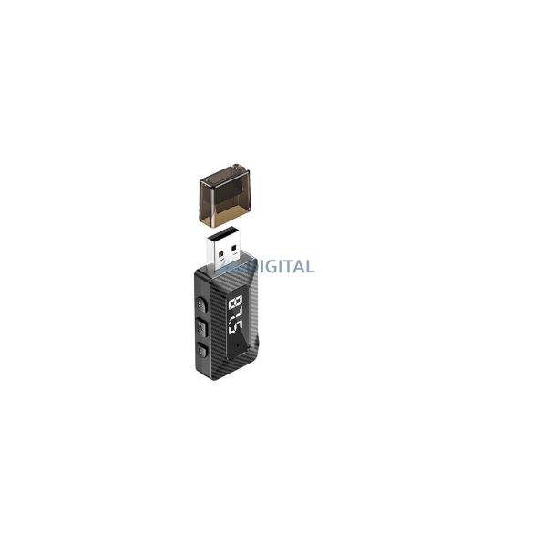 Bluetooth FM transmitter, 1xUSB / 3.5mm jack aljzat, 5V, fekete, XO-BCC16