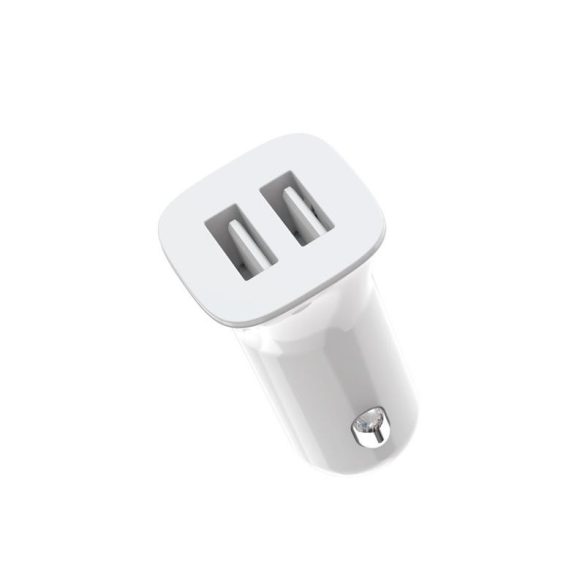 Szivartöltő fej, 2X USB, 12W, fehér, XO CC31