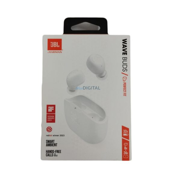 JBL Wave Buds stereo bluetooth headset vezeték nélküli töltőtokkal, TWS, fehér