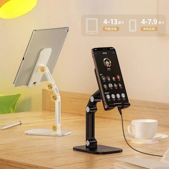 Asztali telefon / tablet tartó állvány, fekete, 4,7"-13", Hoco PH34
