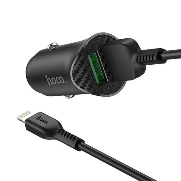 Hoco Z39 fekete szivartöltő fej 2USB 18W + micro USB kábel fekete