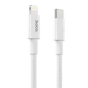 Hoco X56 Type-C - 8pin fehér szövettel bevont adatkábel 1m 3A 20W