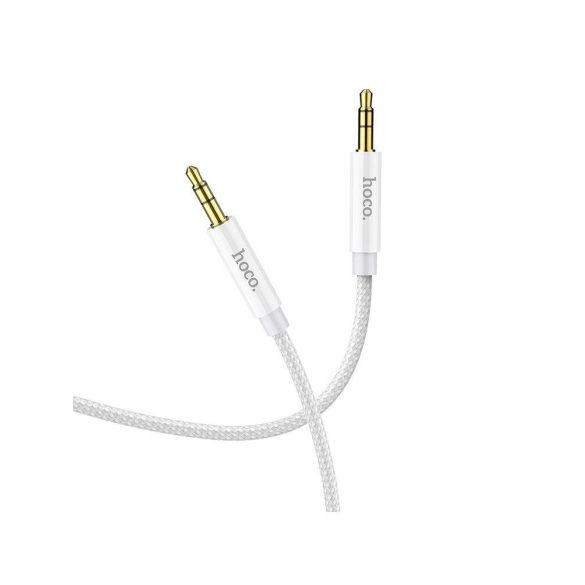 Jack-jack (3.5mm) audio kábel, szövettel bevont, ezüst, 1M, Hoco UPA19